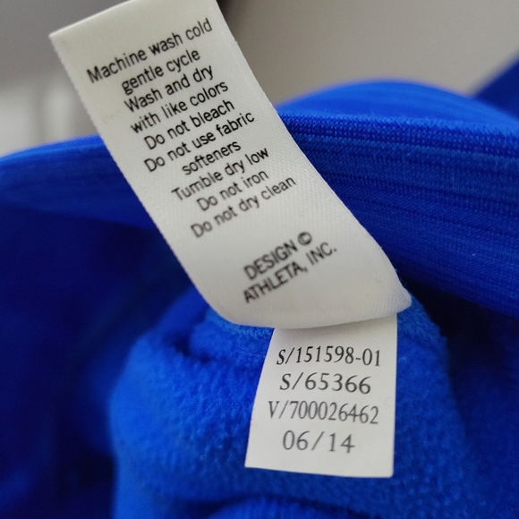 Athleta Striped Strength Full Zip Hoodie Macaw Blue, Size XS - Picture 5 of 8